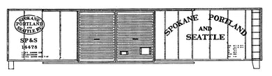HO Decal SP&S 50' double door auto-oval herald, circa 1957 #14900-14499
