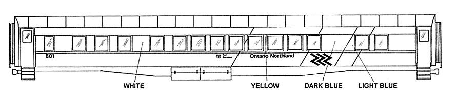 HO Decal ONR passenger car - striped scheme - circa 1975 -