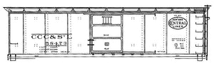 HO Decal CCC&STL. 40' "USRA-design" boxcar - circa 1934 - Lot 437-B - #57500-59499