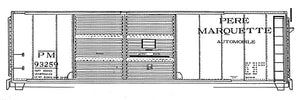 HO Decal PM 40' automobile boxcar, circa 1936-1950 #93300-93399-
