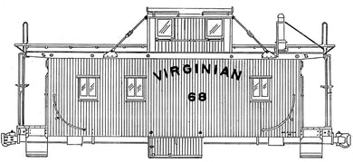 HO Decal VIRGINIAN caboose - circa 1952 -