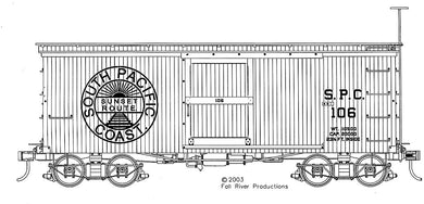 HO Decal SPC 24' wood boxcar (narrow gauge) - circa 1888 -