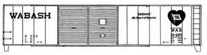 HO Decal WABASH 50' double door box-"SERVES THE HEART OF AMERICA",circa1966-10'6" car #18650-18799